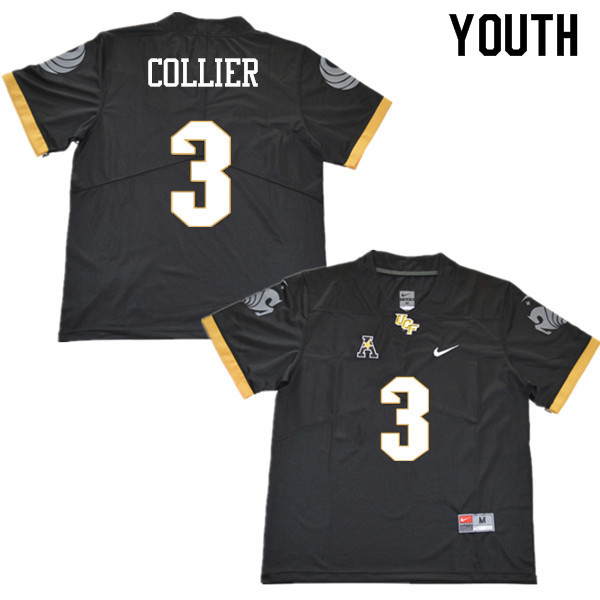 Youth #3 Antwan Collier UCF Knights College Football Jerseys Sale-Black